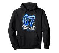J'avais 6 Ans Maintenant J'Ai 7 Ans Six Seven Blue Flames 7e Anniversaire Sweat à Capuche