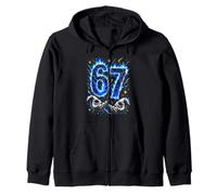 J'avais 6 Ans Maintenant J'Ai 7 Ans Six Seven Blue Flames 7e Anniversaire Sweat à Capuche