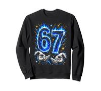 J'avais 6 Ans Maintenant J'Ai 7 Ans Six Seven Blue Flames 7e Anniversaire Sweatshirt