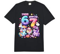 J'avais 6 Ans Maintenant, J'Ai 7 poneys Rainbow Mane 67 Meme Girls Birthday Comfort Colors Adult Heavyweight T-Shirt