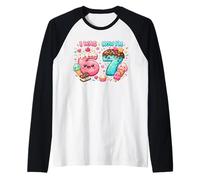 J'avais 6 Ans Maintenant Je suis 7 Ans Dripping Ice Cream Lover 67 Meme Birthday Manche Raglan