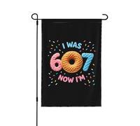 J'avais 6 ans, maintenant j'en ai 7. Drapeau de jardin fantaisie 12x18, bannière double face pour décorations extérieures de fêtes.