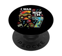 J'avais 6 Ans mais Maintenant J'Ai 7 Ans Monster Truck Six Seven 7e Anniversaire PopSockets PopGrip Adhésif