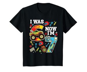 J'avais 6 Ans mais Maintenant J'Ai 7 Ans Monster Truck Six Seven 7e Anniversaire T-Shirt