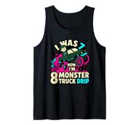 J'avais 7 Ans, Maintenant J'Ai 8 Ans, Monster Drip Truck, Anniversaire, Enfant, garçon Débardeur