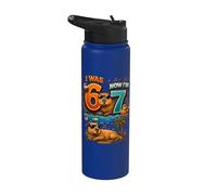 J'avais six ans maintenant, j'ai sept ans 6 7 Capybara 67 Meme 7e anniversaire Stainless Steel Insulated Water Bottle