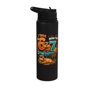 J'avais six ans maintenant, j'ai sept ans 6 7 Capybara 67 Meme 7e anniversaire Stainless Steel Insulated Water Bottle