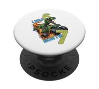 J'avais Six Ans Maintenant J'Ai Sept Ans Dino Dinosaur 67 Meme 7e Anniversaire PopSockets PopGrip Adhésif