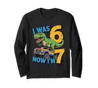 J'avais Six Ans Maintenant, J'Ai Sept Ans, Dinosaure 67, mème, 7e Anniversaire, garçons Manche Longue