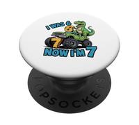 J'avais Six Ans Maintenant, J'Ai Sept Ans, Dinosaure 67, mème, 7e Anniversaire, garçons PopSockets PopGrip Adhésif