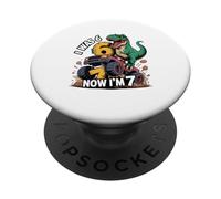 J'avais Six Ans Maintenant, J'Ai Sept Ans, Dinosaure 67, mème, 7e Anniversaire, garçons PopSockets PopGrip Adhésif
