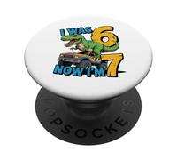 J'avais Six Ans Maintenant, J'Ai Sept Ans, Dinosaure 67, mème, 7e Anniversaire, garçons PopSockets PopGrip Adhésif