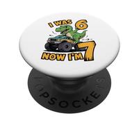 J'avais Six Ans Maintenant, J'Ai Sept Ans, Dinosaure 67, mème, 7e Anniversaire, garçons PopSockets PopGrip Adhésif