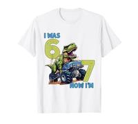 J'avais Six Ans Maintenant, J'Ai Sept Ans, Dinosaure 67, mème, 7e Anniversaire, garçons T-Shirt