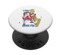 J'avais Six Ans, Maintenant Je suis Sept Licorne 67, mème, 7e Anniversaire, garçons PopSockets PopGrip Adhésif