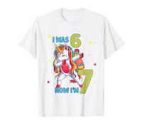 J'avais Six Ans, Maintenant Je suis Sept Licorne 67, mème, 7e Anniversaire, garçons T-Shirt