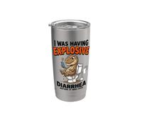 J'avais une diarrhée explosive avant que ce ne soit Cool Fun Dino Gobelet isotherme en acier inoxydable double paroi
