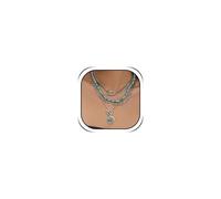JAVARNV Collier western turquoise pour femme ras du cou en cuir superposé, collier bohème marron, tenue de concert de campagne, robes bohème pour femmes, Métal, Pas de pierre précieuse