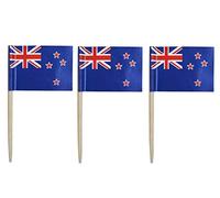 JAVD Cyps Lot de 100 drapeaux de la Nouvelle-Zélande avec cure-dents pour cupcakes