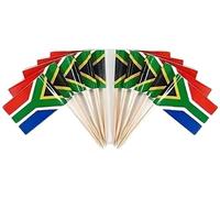 JAVD CYPS Lot de 100 drapeaux de l'Afrique du Sud - Petits bâtonnets pour cupcakes - Décorations de fête - Cocktail - Aliments - Bar - Gâteaux