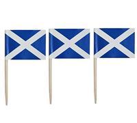JAVD CYPS Lot de 100 mini cure-dents en forme de drapeau écossais pour cupcakes, décoration de fête, cocktail, bar, gâteau