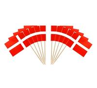 JAVD CYPS Lot de 100 petits drapeaux danois pour cupcakes Motif drapeau du Danemark