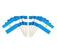 JAVD CYPS Lot de 100 petits drapeaux de l'Argentine pour cupcakes, décoration de fête, cocktail, nourriture, bar, gâteau
