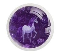 JAVENPROEQT Lot de 12 boutons et poignées licorne avec crinière et queue violettes pour commode, placard, armoire, meubles pour maison, cuisine, chambre à coucher