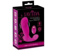 JAVIDA RC Shaking & Vibrant Panty Vibrateur Vibromasseurs point G Rose/Argent 14.7 cm/2.5-3.6 cm