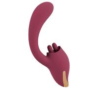 Javida - vibromasseur 2en1 langue stimulante - silicone rouge