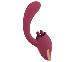 Javida - vibromasseur 2en1 langue stimulante - silicone rouge