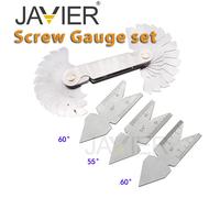 JAVIER-Jeu de jauges à vis, pas de filetage, dispositif de verrouillage Whit Worth, jauge centrale, 52 lames, 60 degrés, 55 degrés, 4 pièces 4pcs set