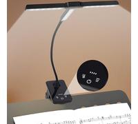 Javik Lampe à clipser pour pupitre de musique : lampe de piano pliable rechargeable de type C - Lampe portable avec 3 niveaux de luminosité pour dossier de chorale, guitare, lecture de livres (noir)