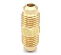 JAVJIYAI SAE Thread 7/16"-20 UNF Fit Tube OD 1/4" Straight Brass SAE 45 Degree Pipe Fitting Adapter