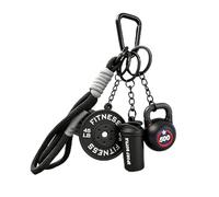 JAVMOO Porte-clés Kettlebell et tasse, couleur dopamine, pour homme et femme, mini mignon, tendance, convient à tous les porte-clés et accessoires de sac de fitness, cadeau noir