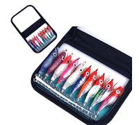 Javoryxh 10 Pièces Lumineux Calmar Gabarits Crevettes Crevettes Leurres Appâts De Pêche Couleur Mixte Poisson Artificiel Fluorescent Calmar Jig Crochets Doux