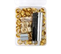 Javoryxh 100 Pièces 6mm/8mm/10mm D'œillets Oeillets Ensemble 'Oeillets avec Outil 'Installation Poinçon 'oeillet pour Cuirs Ceinture Vêtements Tissu Panneau De Mousse Tissu