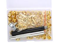 Javoryxh 100 Pièces 6mm/8mm/10mm D'œillets Oeillets Ensemble 'Oeillets avec Outil 'Installation Poinçon 'oeillet pour Cuirs Ceinture Vêtements Tissu Panneau De Mousse Tissu
