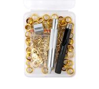 Javoryxh 100 Pièces 6mm/8mm/10mm D'œillets Oeillets Ensemble 'Oeillets avec Outil 'Installation Poinçon 'oeillet pour Cuirs Ceinture Vêtements Tissu Panneau De Mousse Tissu