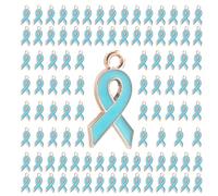 Javoryxh 100 Pièces Alliage Coeur Ruban Embellissements Portable Espoir Pendentif pour Projets De Bricolage Collier À Faire Soi-même Bijoux Pendentifs De Couleur Mélangée