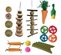 Javoryxh 21 Pièces Hamster Oiseau Lapin Jouet À Mâcher en Bois pour Garder Les Petits Rongeurs en Bonne Santé Améliore La Santé Dentaire Et Offre des Plaisirs Perroquets À Mâcher De L Suspendue