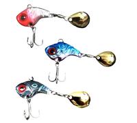 Javoryxh 3 Pièces Cuillère en Métal Dur Spinner Appâts Leurres De Poisson Spinner Nageurs Paillettes Colorées Triple Crochet Hameçons Ensemble Pêche Ensemble Artificiel