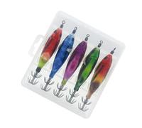 Javoryxh 5 Pièces Crochet De Seiche Leurres Pêche Leurre Crevette Gabarits Calmar 8cm 5.6g Crochets Lumineux Gabarits Calmar Appâts Hochets Perles Appâts Pêche
