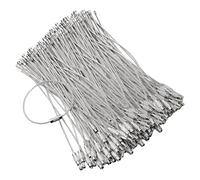 Javoryxh 60 Pièces en Acier Inoxydable Fil Porte-clés Acier Tressé Chaîne Bagages Lourds Étiquette Anneaux Métal Porte-clés Corde Camp Outil De Suspension Matériel