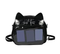 Javoryxh À En PU Sur Le Thème Des Chats La Mode Itabag Fermeture Éclair Pour Les Déplacements Et Les Écolières Bandoulière Avec Affichage De Broche De Poche Transparent Mignon