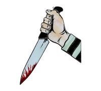 Javoryxh Attrape-Mains D’Halloween Effrayant avec Couteau Décoration De Fenêtre Moderne Main ’Horreur avec Couteau Attrape-Mains ’Halloween Tentures De Fenêtre Suspendues