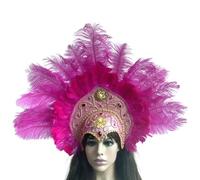Javoryxh Bandeau à cheveux années 1920 pour carnaval et célébration du FatTuesday - Bandeau à plumes - Costume garçonne - Pour spectacles sur scène