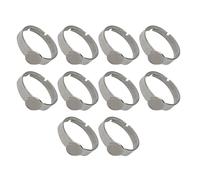 Javoryxh Bases D'anneaux en Acier Inoxydable Supports Réglables Robustes pour La Fabrication De Bijoux Uniques Composants Artisanaux 10 Pièces