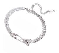 Javoryxh Bracelets en Forme De Cœur avec Trombone Réglable Tendance Bijoux Empilables Acier Inoxydable pour Tenues Quotidiennes Unisexe Bijoux Forme De Cœur Réglables