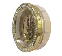 Javoryxh Cadran D'horloge Doré/argenté Incrusté De Squelette Transparent 116 Mm Tête Quartz Silencieuse Insert pour Un Intérieur Élégant Remplacement du Mouvement Transparent